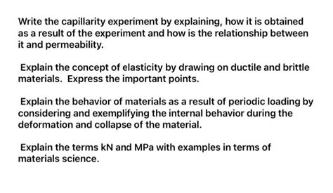 Solved Write the capillarity experiment by explaining, how | Chegg.com