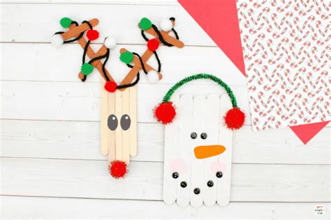 Craft Stick Snowman Ornament - Arty Crafty Kids