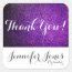 custom thank you stickers purple glitter | Zazzle.com