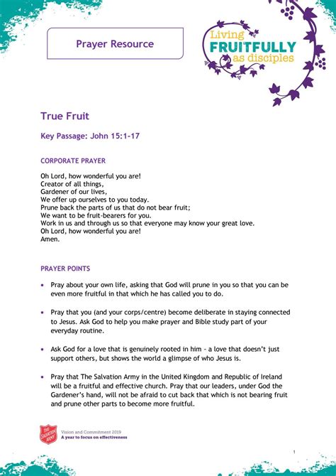 Prayer Outline (PDF) by The Salvation Army UK and Ireland - Issuu