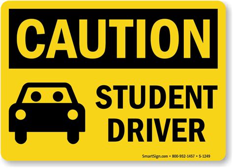 Student Driver Printable Sign