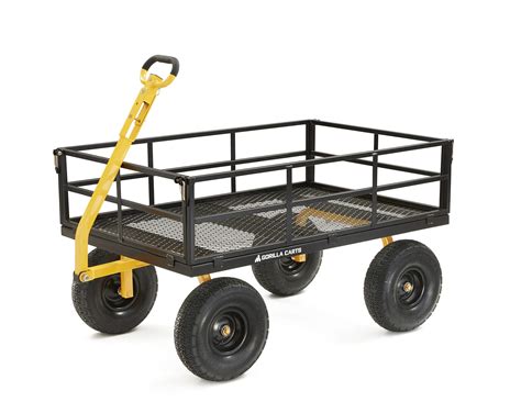 Buy Gorilla Carts GOR1400-COM Heavy-Duty Steel Utility Cart with Removable Sides and 15" Tires ...