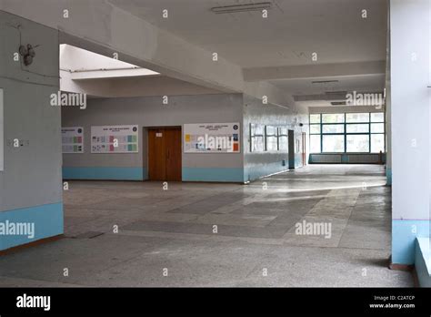 Empty school hallway Stock Photo - Alamy