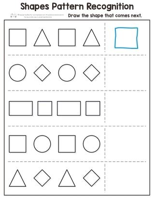 Kindergarten Pattern Shapes Worksheet
