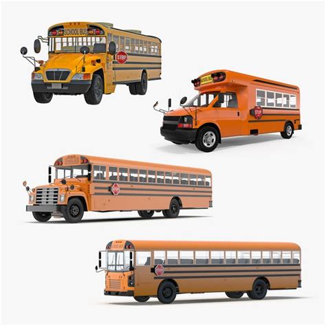 3d yellow school bus model