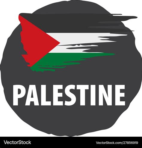 Palestine flag on a white Royalty Free Vector Image