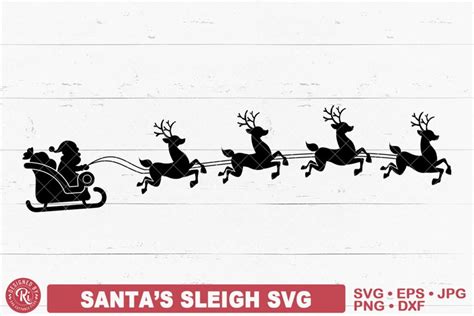 Santa's Sleigh Svg, Reindeer, Christmas, Santa Claus, Xmas