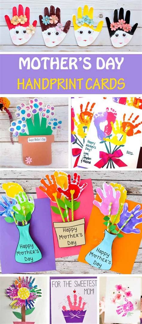 Mother's Day handprint cards for kids to make for mom and gramda ...