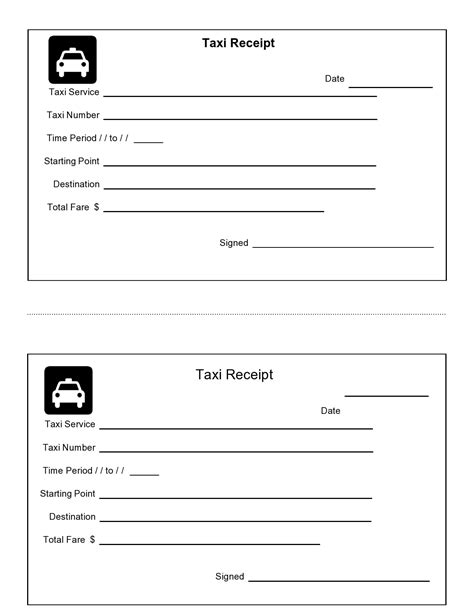 30 Blank Taxi Receipt Templates [Free] - TemplateArchive