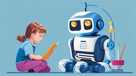 Premium AI Image | Friendly Robot Assisting a Child with Homework