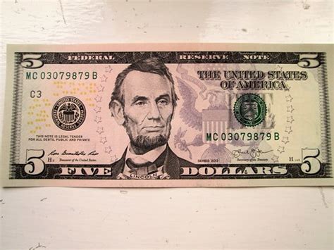 USA 5 Dollar Bill Abe Lincoln | On the front of the 5 dollar… | Flickr