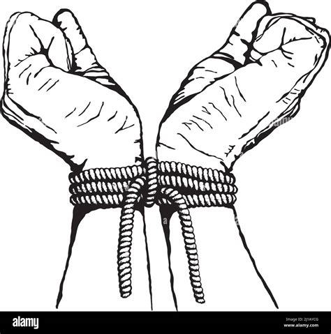 Hands tied with rope, vector illustration Stock Vector Image & Art - Alamy