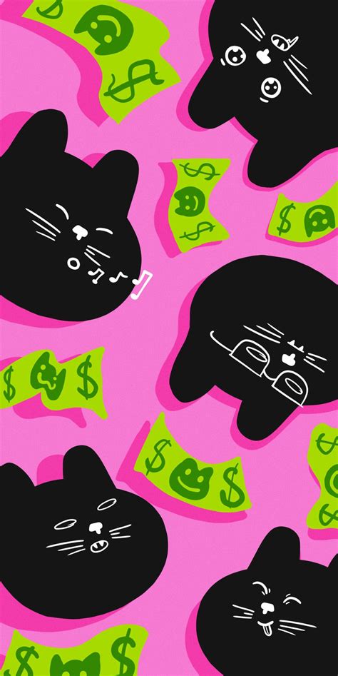 Free download Black Cat and Cash Pink Wallpapers Funny Black Cat ...