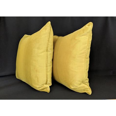 Custom Chartreuse Velvet Pillows - a Pair | Chairish