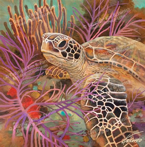 Sea Turtle Painting 36x36" Authentic Original Oil On Canvas