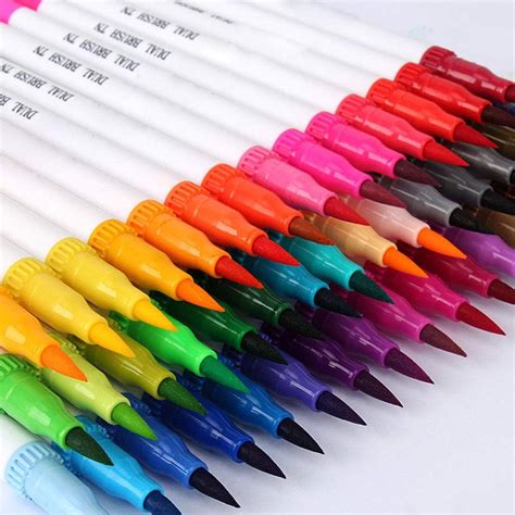 mychoose 48 Colors Fineliner Colouring Pens 0.4mm Felt Tip Pens Dual ...