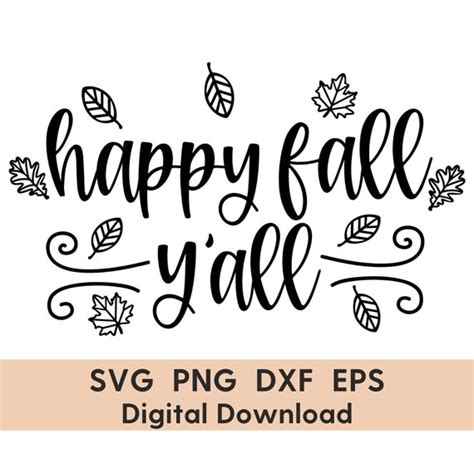 Happy Fall Y'all Svg Fall Svg Fall Decor Svg Fall - Etsy