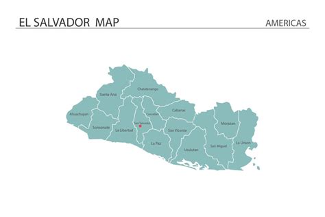 El salvador map vector on white background. Map have all province and ...