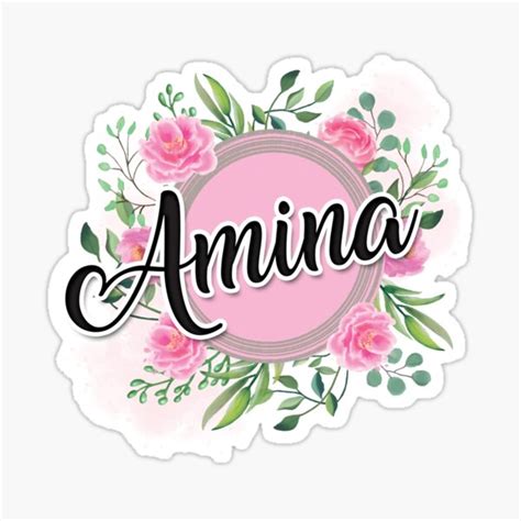 "Amina name " Sticker by badinboow | Redbubble