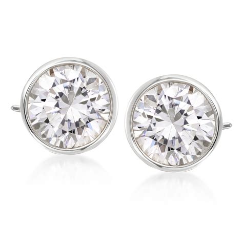 3.00 ct. t.w. Bezel-Set Diamond Stud Earrings in 14kt White Gold | Ross Simons