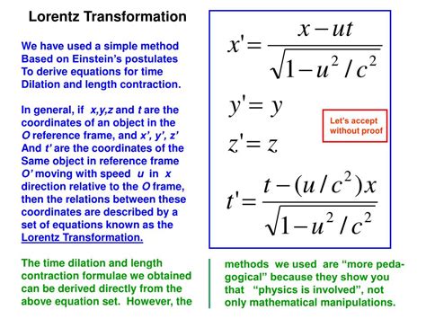 PPT - Lorentz Transformation PowerPoint Presentation, free download ...