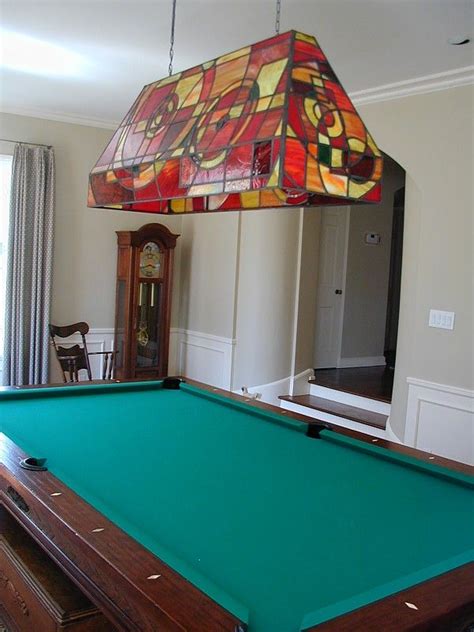 Custom Stained Glass Pool Table Light | Pool table lighting, Glass pool ...