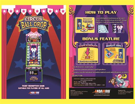 Brochure for Circus Ball Drop - Andamiro USA Arcade Game