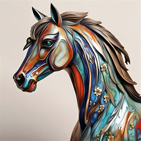 Enamelled art style of a horse - AI Generated Artwork - NightCafe Creator