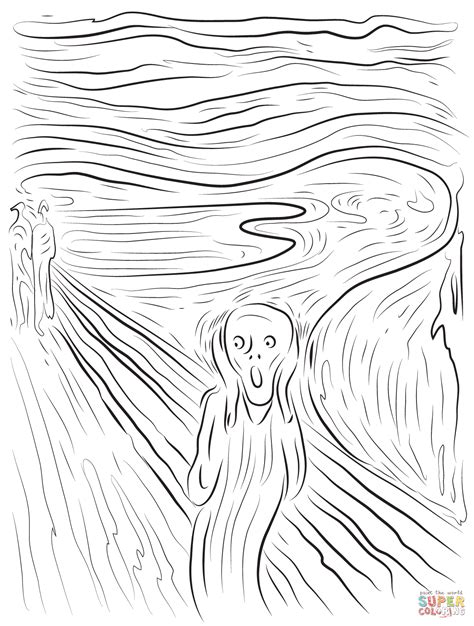 The Scream by Edvard Munch coloring page | Free Printable Coloring Pages