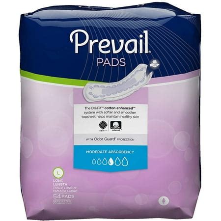 Prevail Moderate Absorbency Incontinence Bladder Control Pads, Long ...