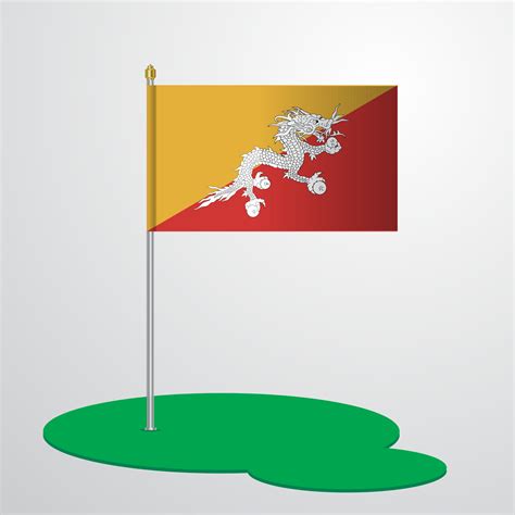 Bhutan Flag Pole 14179945 Vector Art at Vecteezy