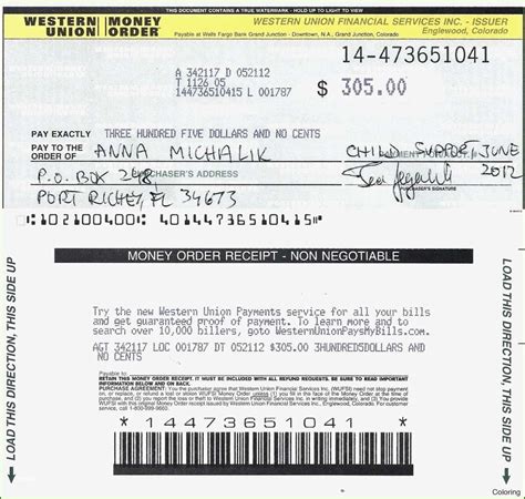 Fake Money Order Template