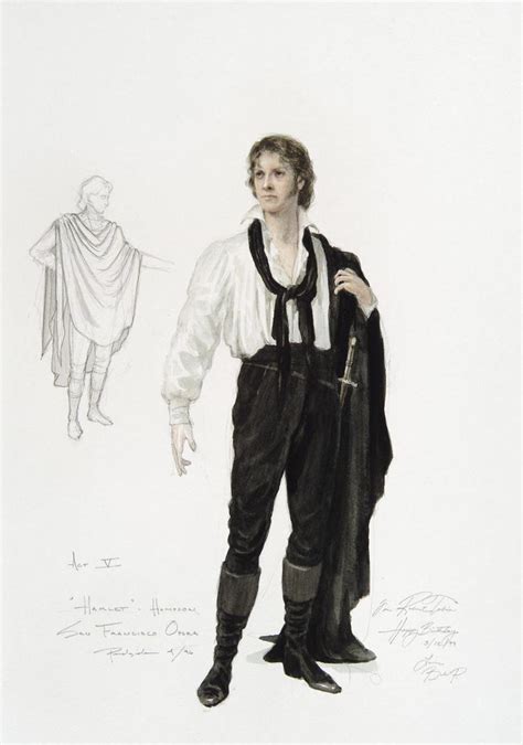 Costume design for Hamlet, Act V, in Hamlet - McNay Art Museum