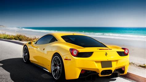 ferrari, cars, racing, yellow, ferrari 458 HD Wallpaper