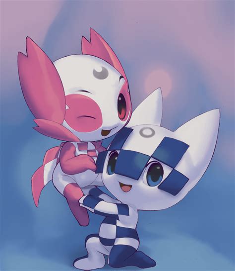 Fanart of Miraitowa and Someity, the mascots of Tokyo 2020, by Inkune : r/olympics