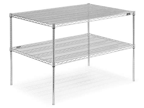 Two-Shelf Wire Shelving Unit - 48 x 36 x 34", Chrome H-2949-34C - Uline