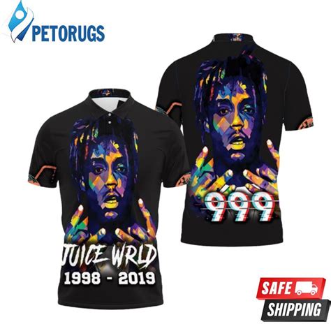 Juice Wrld 999 Rap Hip Hop Color Sketch Polo Shirts - Peto Rugs