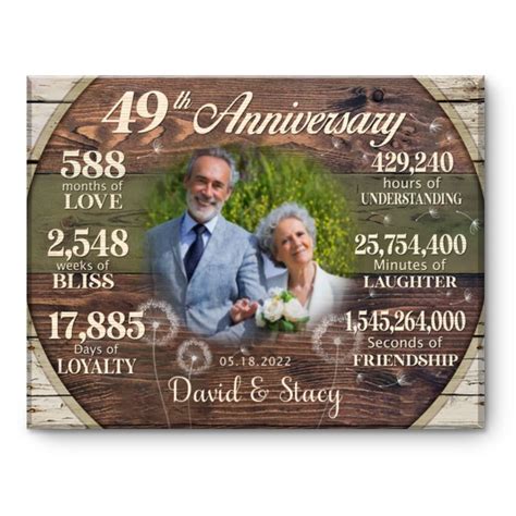 Custom 49th Anniversary Gift, 49 Years Anniversary Gift For Couple, Personalized 49th ...