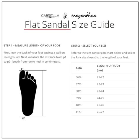 Size Guide – Flat Sandal – GABRIELLASPICK.COM