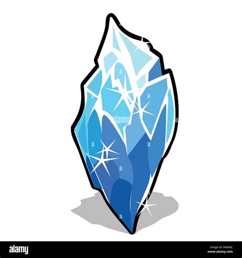 Ice crystal isolated on white background. Vector cartoon close-up illustration Stock Vector ...