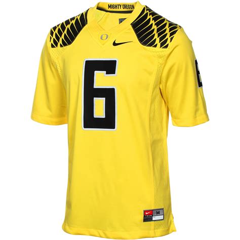 Nike Oregon Ducks Yellow No. 6 Limited Football Jersey