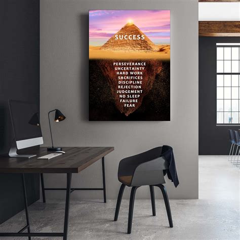 Pyramid of Success Motivational Positive Canvas Wall Art - The Daisy Shop