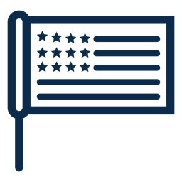 American Stick Flag Flat PNG & SVG Design For T-Shirts