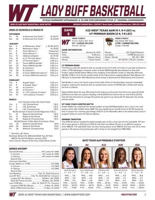 WT Women's Basketball Game Notes (1-13-21) | PDF