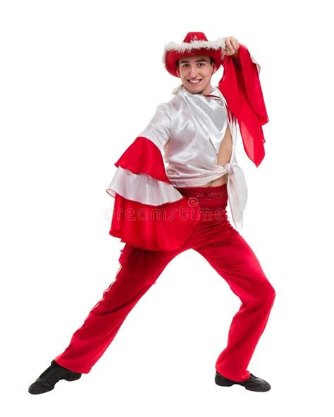 Dancing Man Wearing a Toreador Costume. Isolated on White Background ...