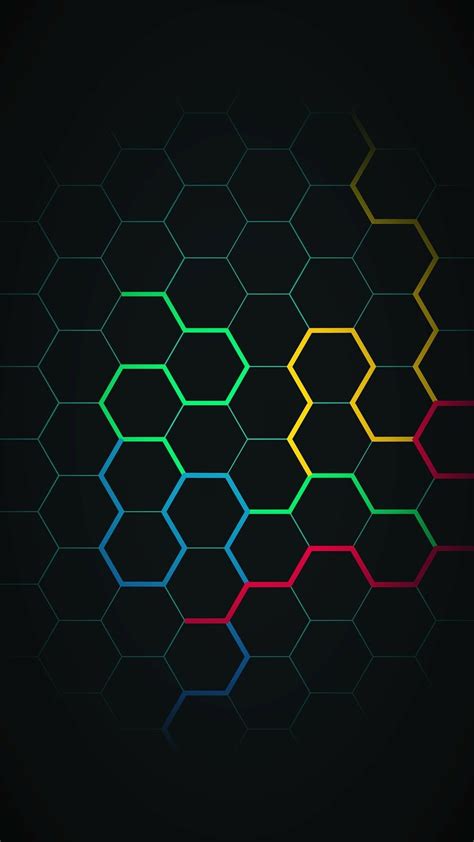 Red, green, blue, yellow, black honeycomb art Honeycomb Wallpaper, Trendy Wallpaper, Dark ...