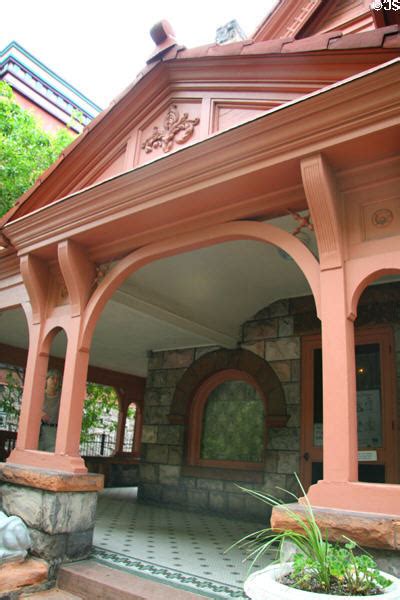 Porch detail of Molly Brown House Museum. Denver, CO.