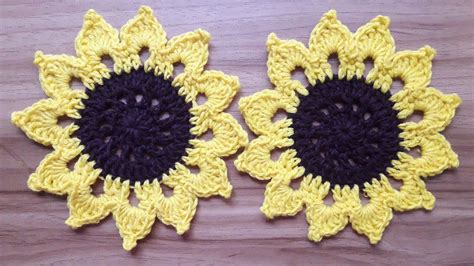 How to Crochet Sunflower Coaster | Episode 6 - YouTube | Crochet ...