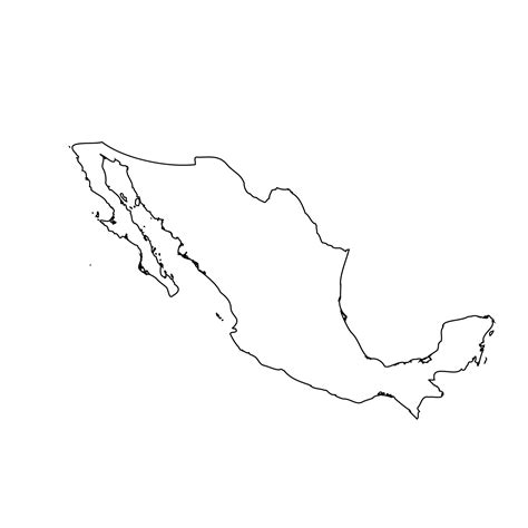 Outline Simple Map of Mexico 3087792 Vector Art at Vecteezy