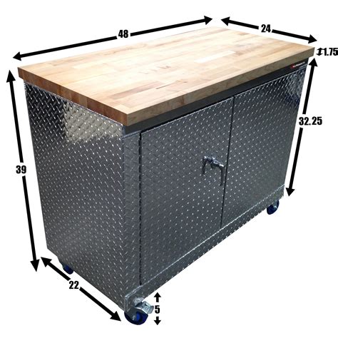 Garage & Shop Rolling Workbench Storage Cabinet - 4 Ft, (48"L x 39"H x ...